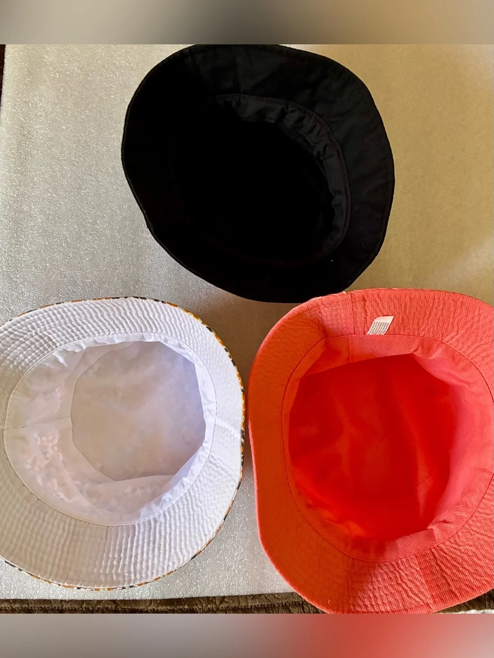 Kids Bucket Hats: Set of 3: Black, Coral & Floral